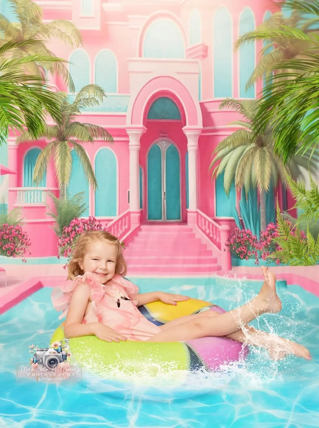 Kate Summer Pool Party Dolly Dream Fleece Backdrop Designed by Ashley Paul -UK
