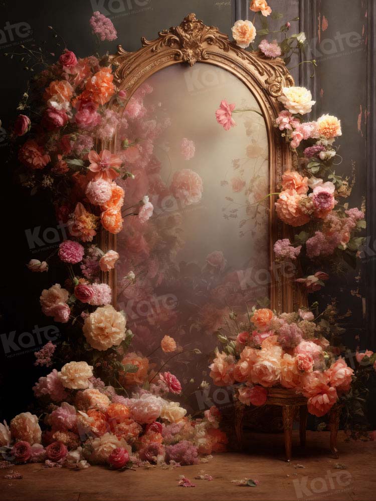 Kate Retro Flower Mirror Backdrop Designed by Chain Photography