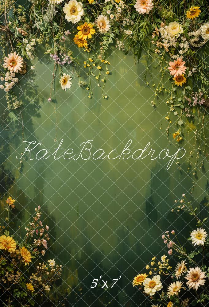 Kate Spring Green Flower Backdrop Designed by Chain Photography -UK