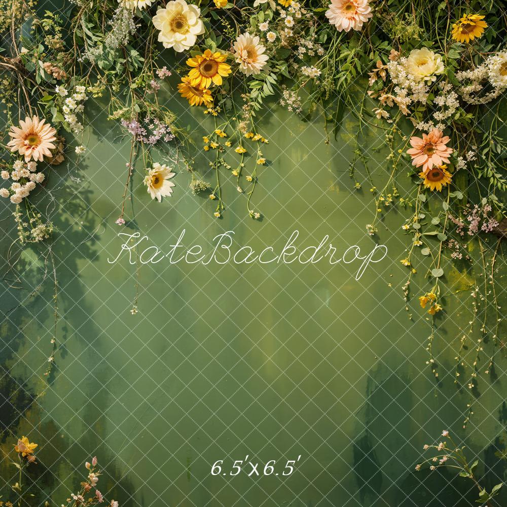 Kate Spring Green Flower Backdrop Designed by Chain Photography -UK