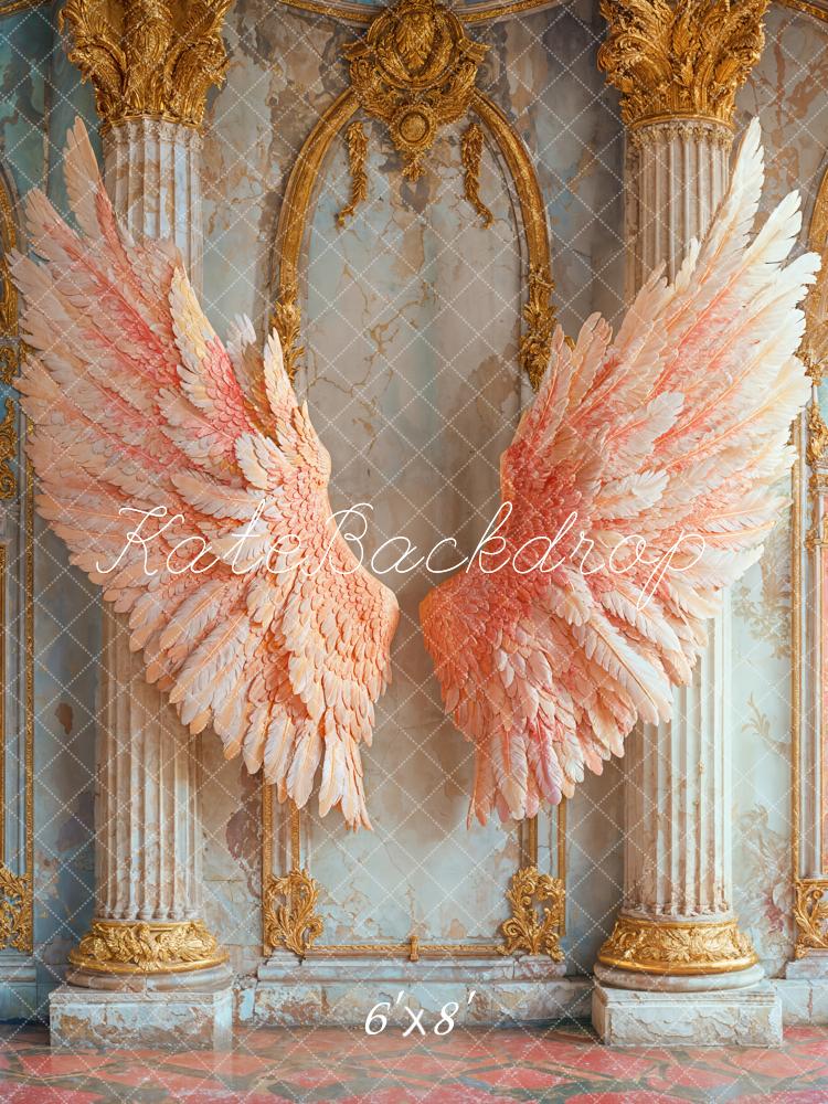 Lightning Deals Kate Angel Pink Wings Vintage Backdrop Designed by Emetselch -UK