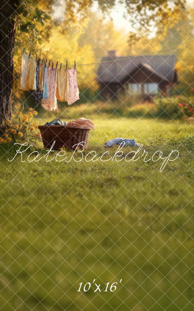 Kate Spring Laundry Day Clothes Cottage Backdrop Designed by Lidia Redekopp -UK