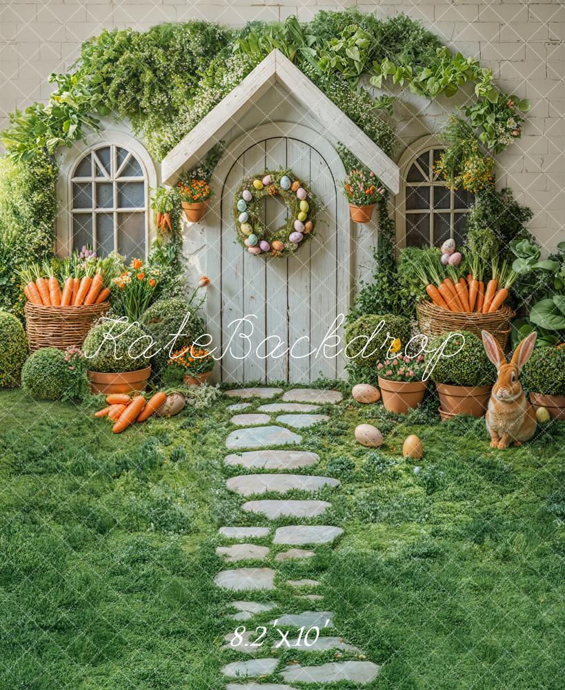 Kate Easter House Bunny Garden Carrots Backdrop Designed by Emetselch -UK