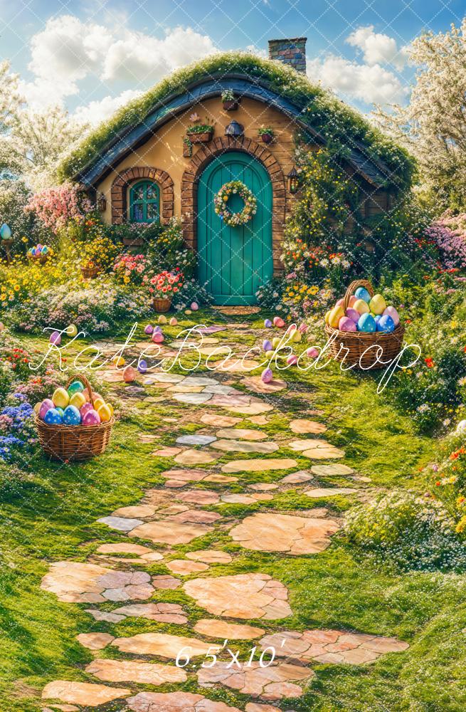 Kate Easter Spring House Eggs Path Backdrop Designed by Emetselch -UK