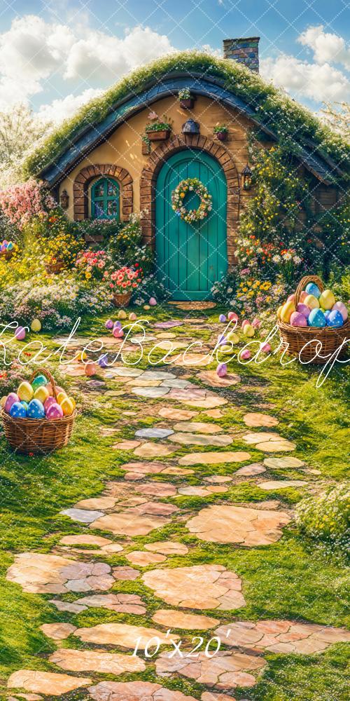 Kate Easter Spring House Eggs Path Backdrop Designed by Emetselch -UK