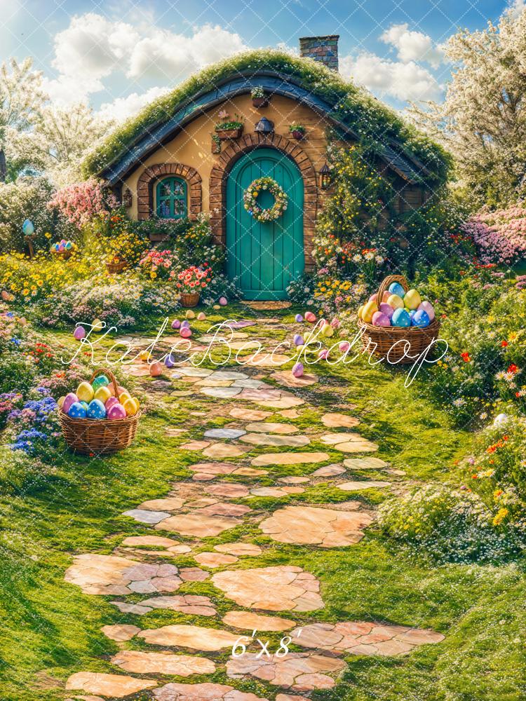 Kate Easter Spring House Eggs Path Backdrop Designed by Emetselch -UK