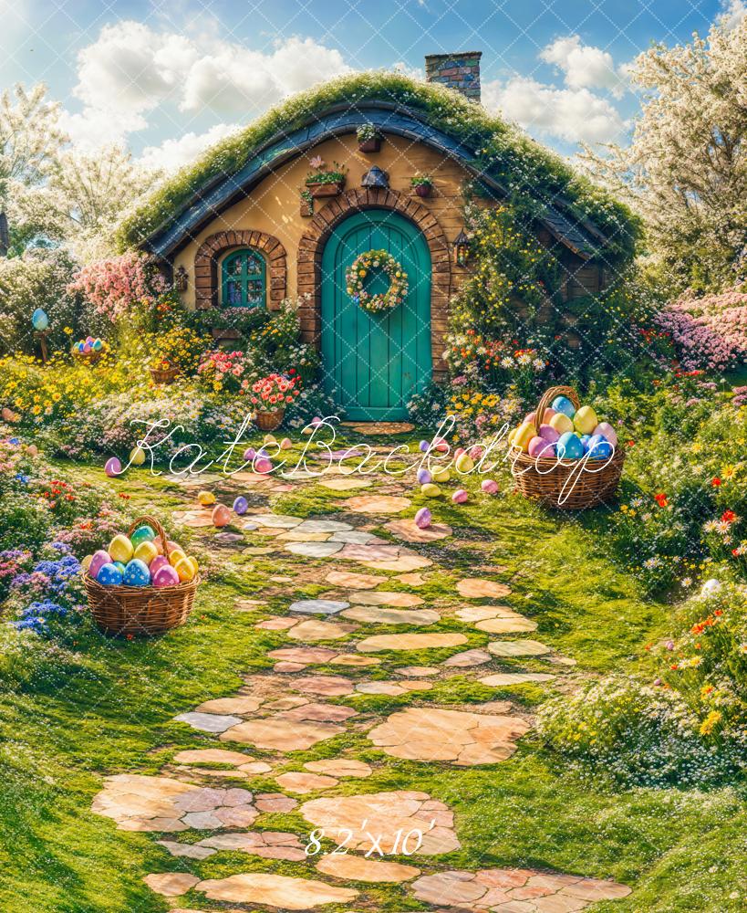 Kate Easter Spring House Eggs Path Backdrop Designed by Emetselch -UK