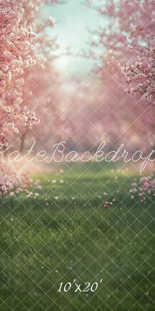 Lightning Deals Kate Spring Cherry Blossom Grass Backdrop Designed by Emetselch -UK