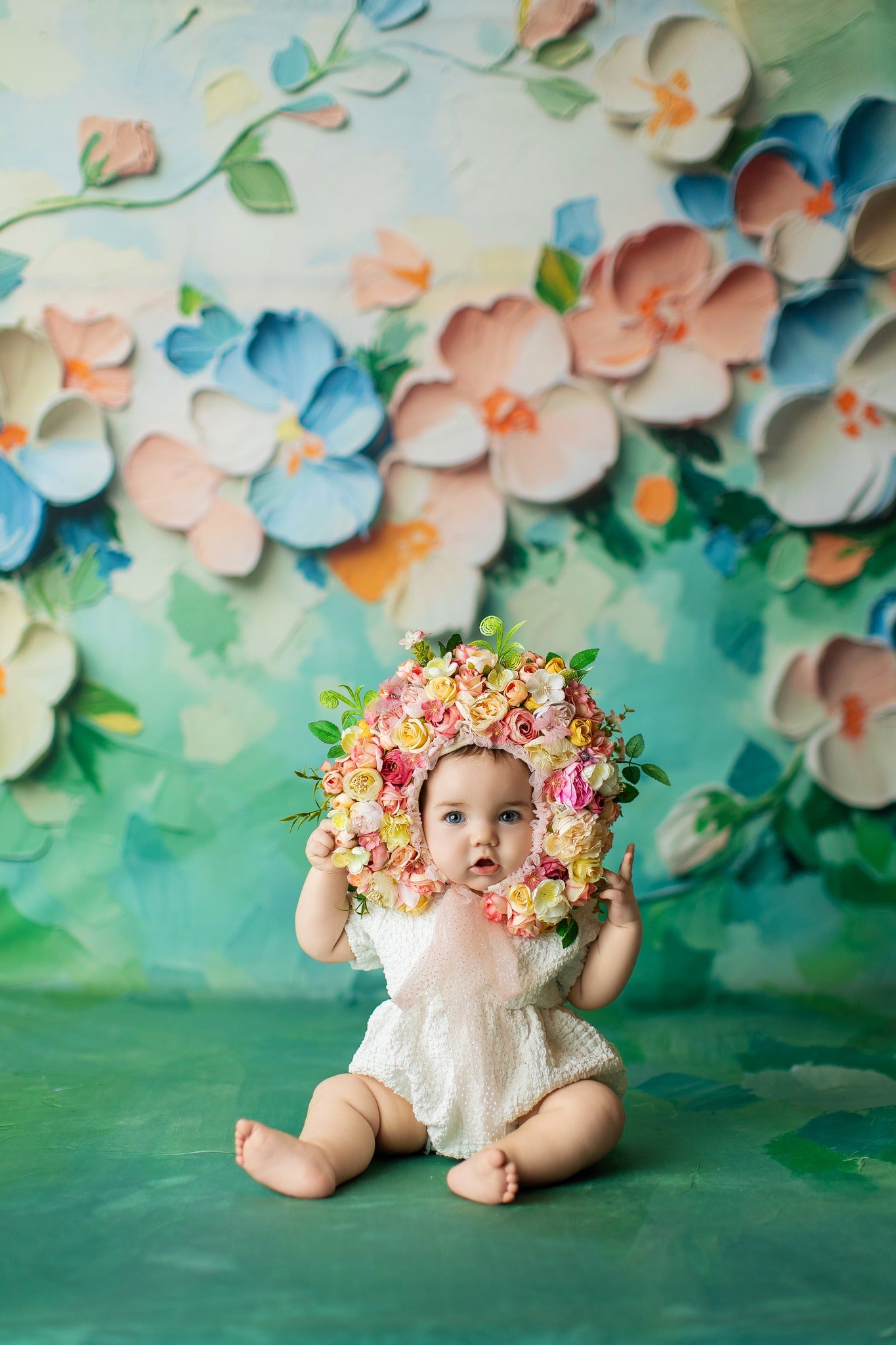 Kate Sweep Paint Floral Pastel Abstract Texture Backdrop Designed by Emetselch -UK