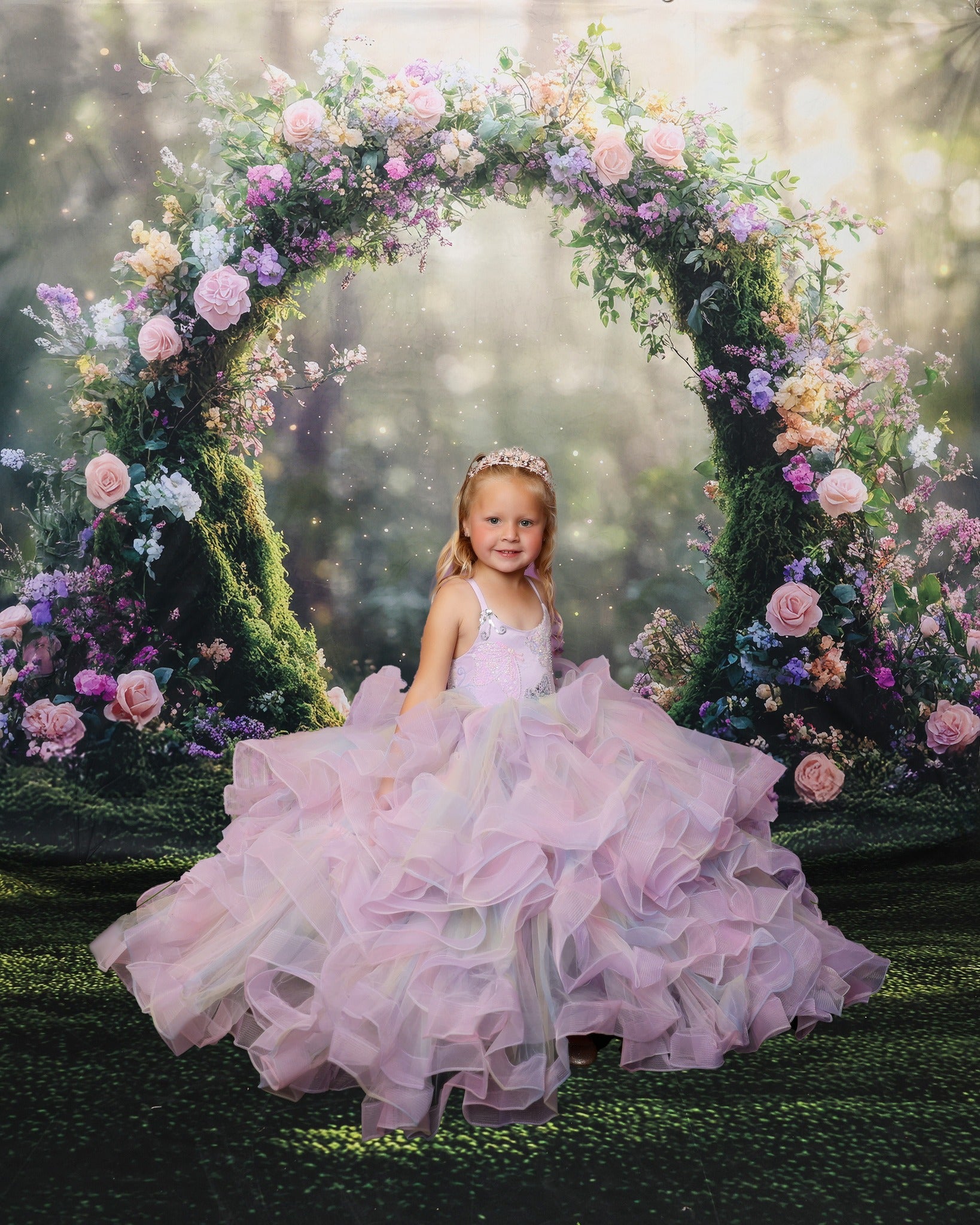Kate Sweep Spring Fantasy Fairy Floral Arch Backdrop Designed by Mini MakeBelieve -UK