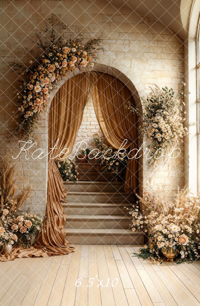 On Sale Kate Boho Arch Cascading Stairs Floral Backdrop Designed by Emetselch -UK