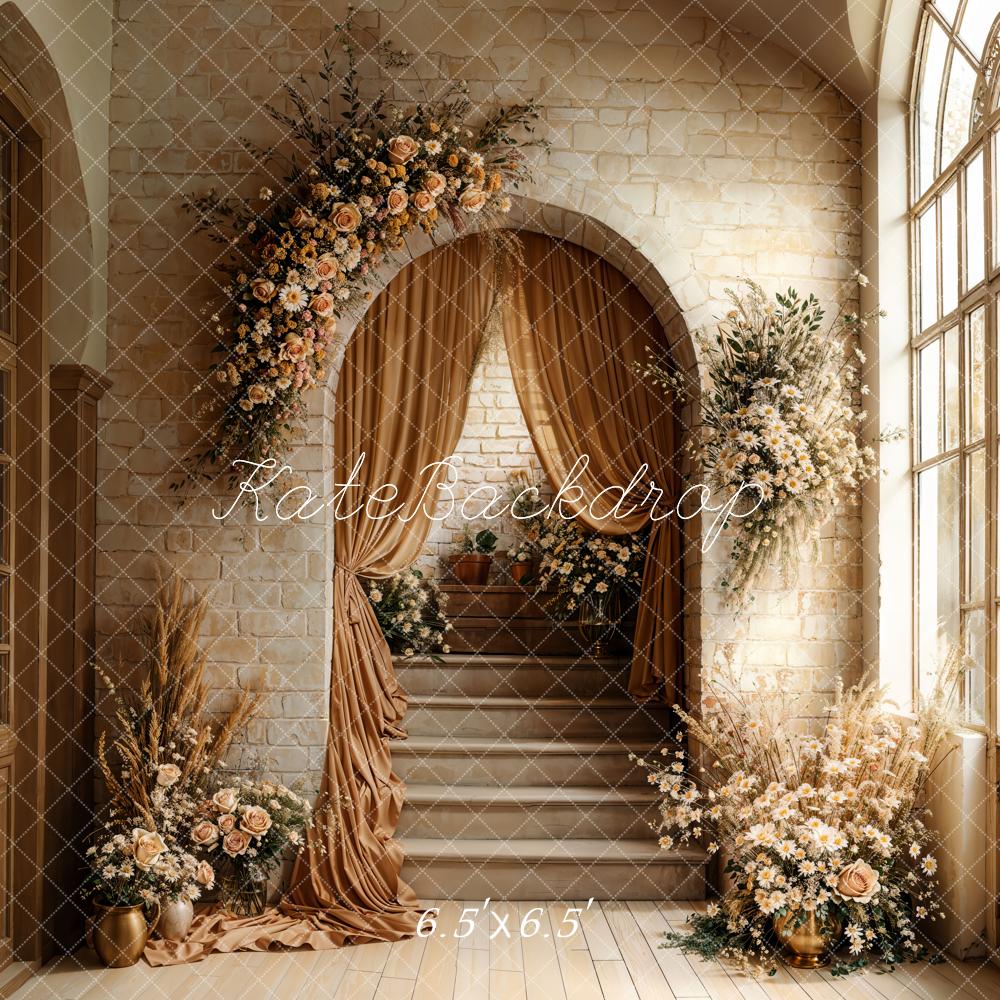 On Sale Kate Boho Arch Cascading Stairs Floral Backdrop Designed by Emetselch -UK