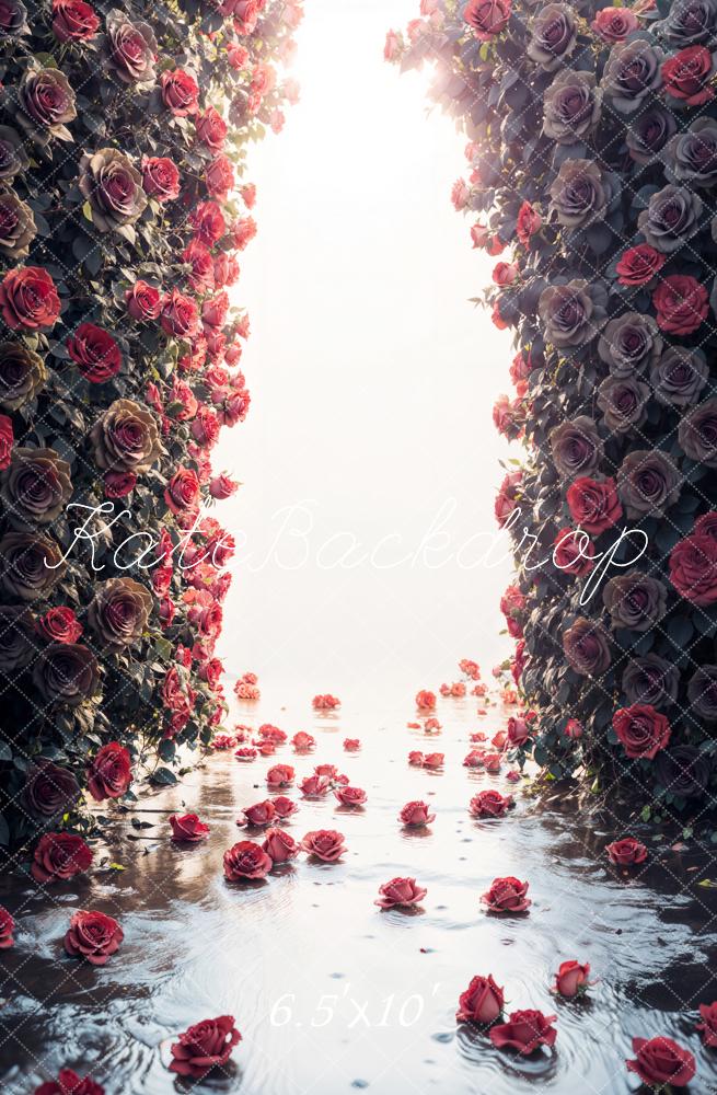 Kate Dark Rose Flower Wall Backdrop Designed by Emetselch -UK