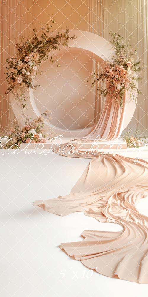 Kate Sweep Soft Drapes Peachy Round Arch Backdrop Designed by Patty Robert -UK