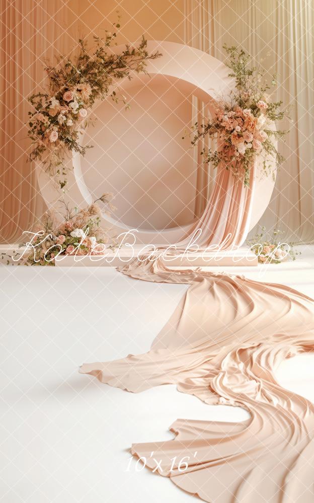 Kate Sweep Soft Drapes Peachy Round Arch Backdrop Designed by Patty Robert -UK
