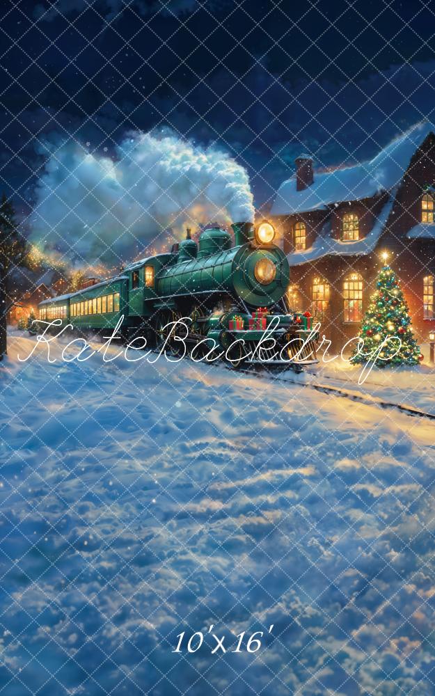 Kate Sweep Christmas Train Winter Snow Backdrop Designed by Chain Photography -UK