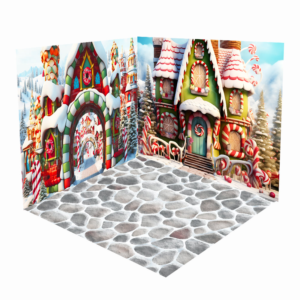 Kate Christmas Sweet Candy House Snow Room Set -UK