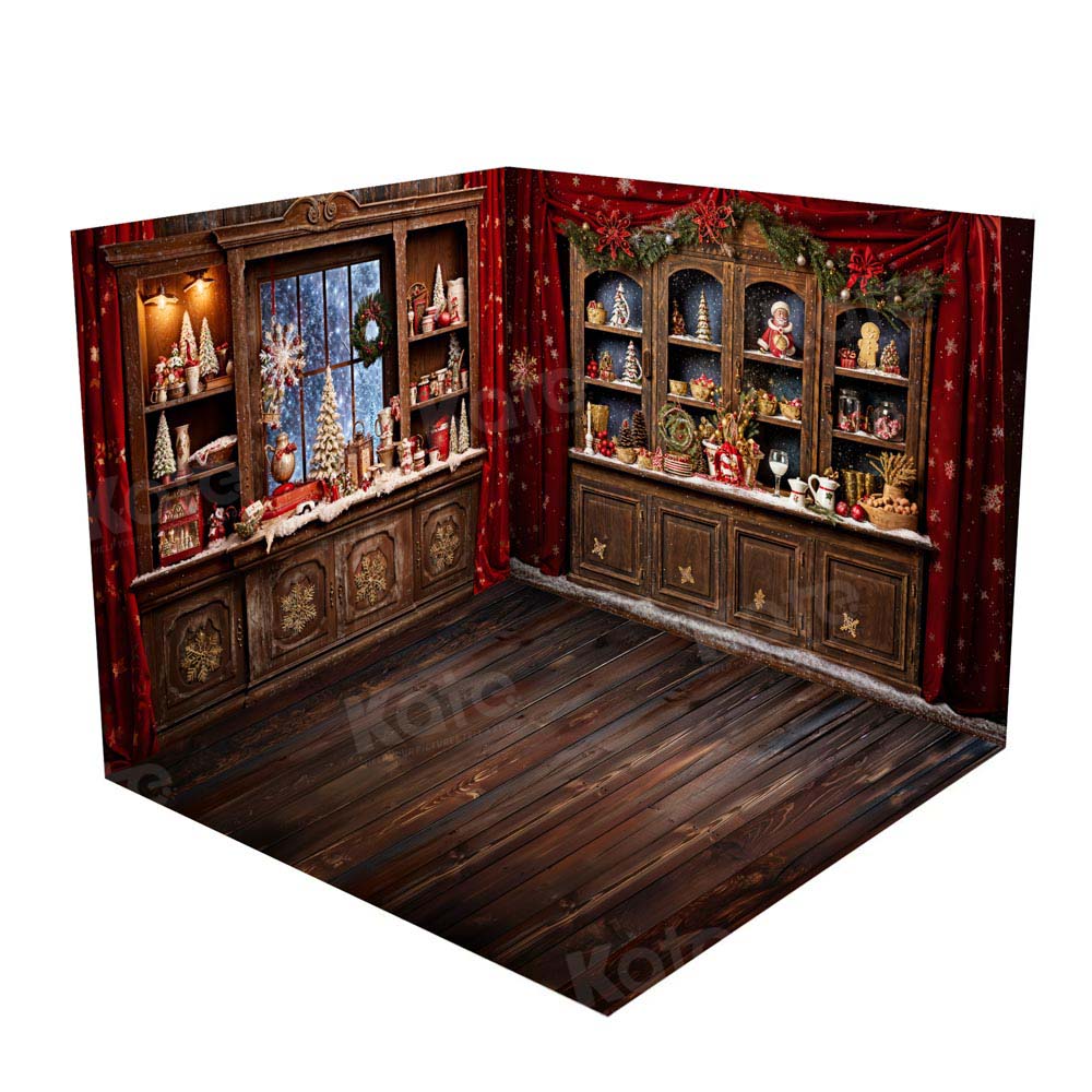 Kate Christmas Kitchen Cupboard Red Room Set -UK