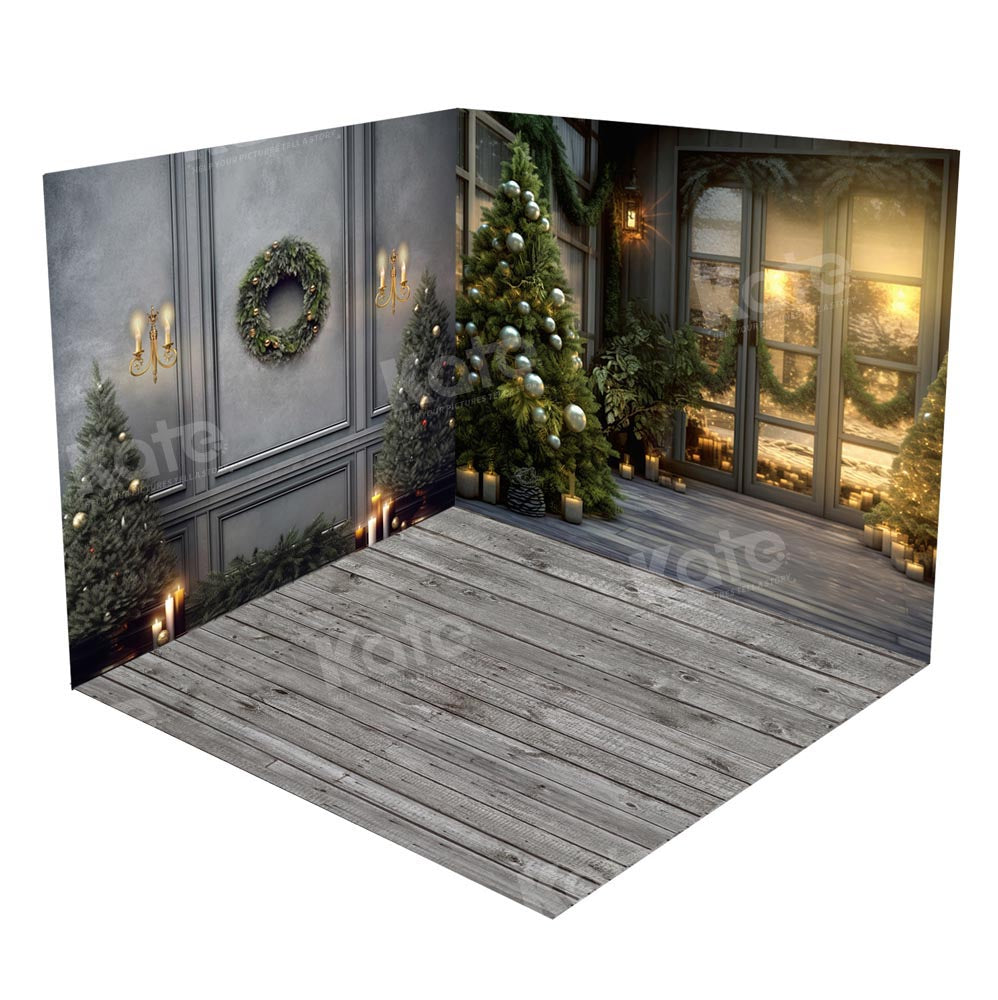Kate Christmas Retro Gray Wall Room Set -UK