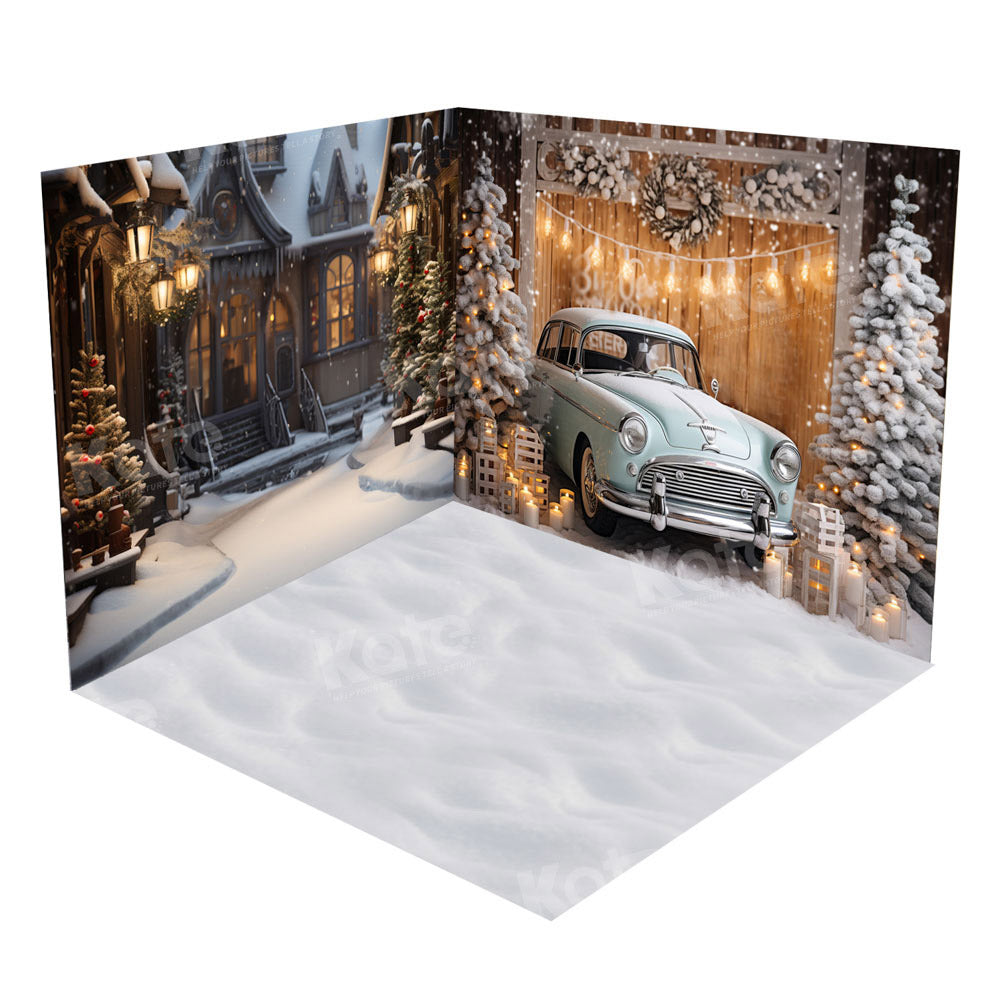 Kate Winter Christmas Outdoor Car Snow Floor Room Set -UK