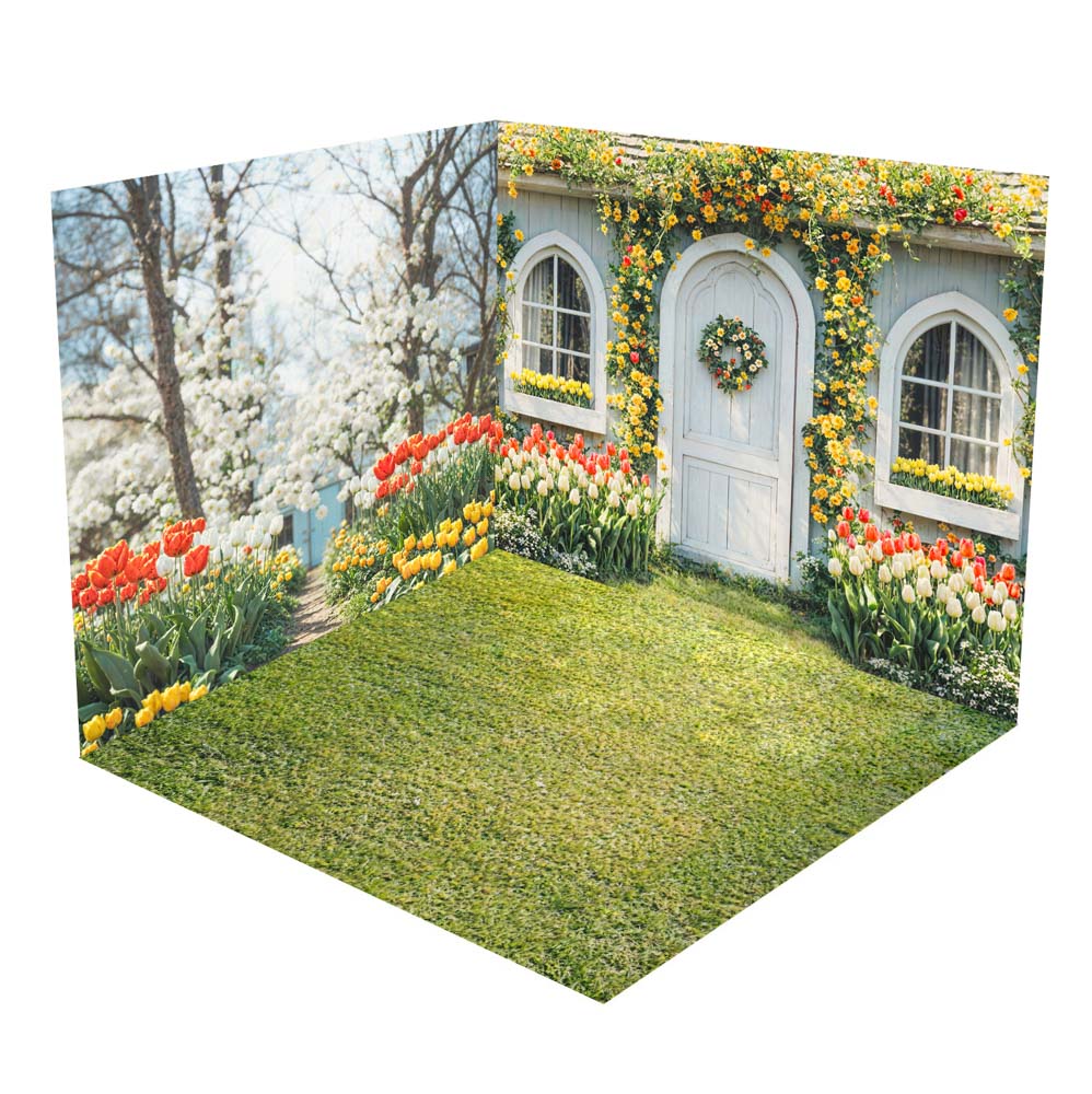 Kate Spring Flowers House Green Grassland Room Set -UK