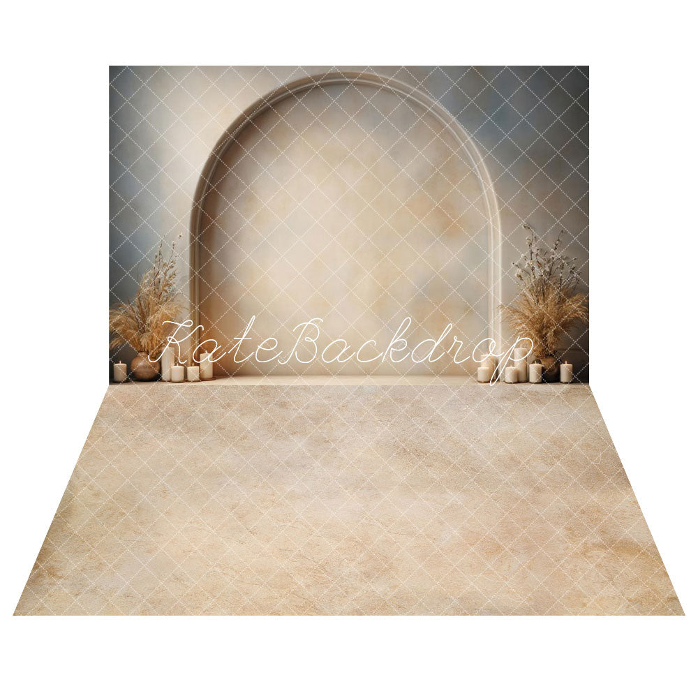 Kate Modern Style Arch Wall Backdrop+Abstract Cream Beige Texture Backdrop
