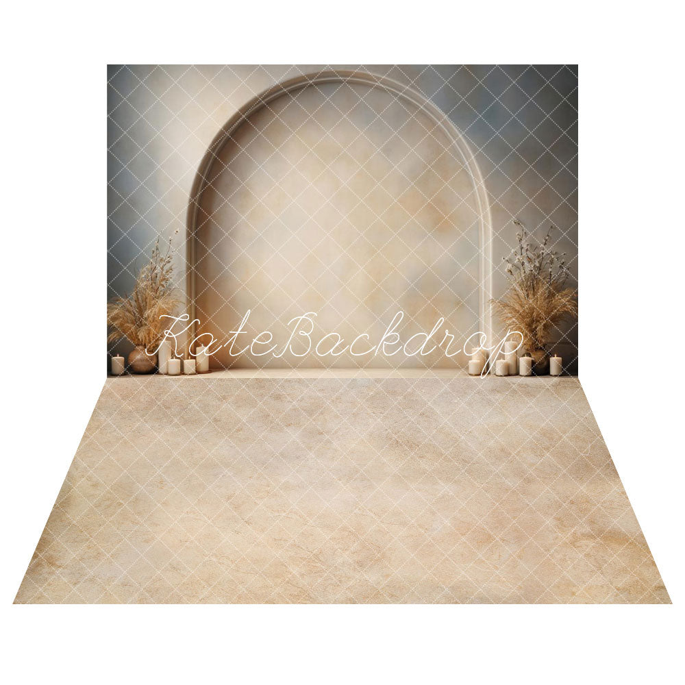 Kate Modern Style Arch Wall Backdrop+Abstract Cream Beige Texture Backdrop -UK