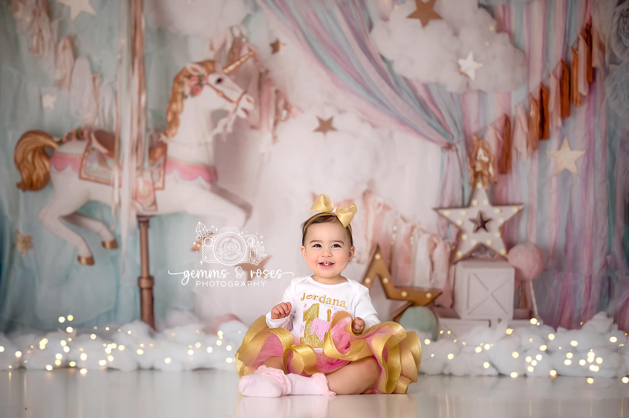 Lightning Deals Kate Unicorn Carousel Dreams Backdrop Designed by Mandy Ringe Photography -UK
