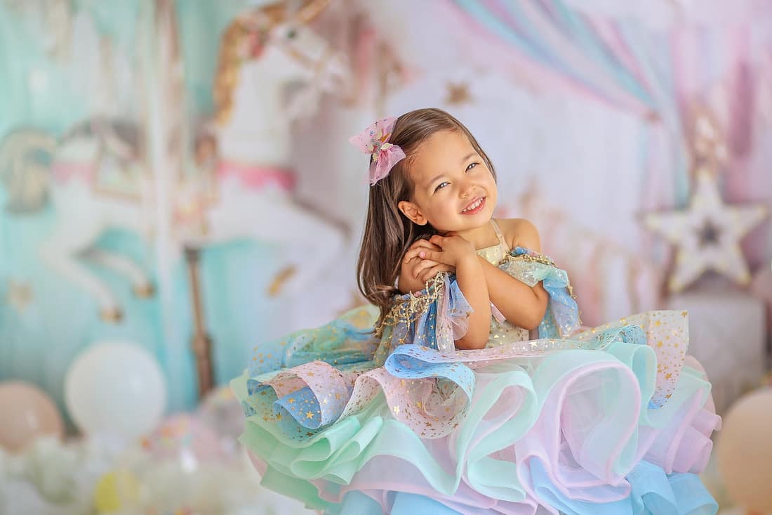 Lightning Deals Kate Unicorn Carousel Dreams Backdrop Designed by Mandy Ringe Photography -UK