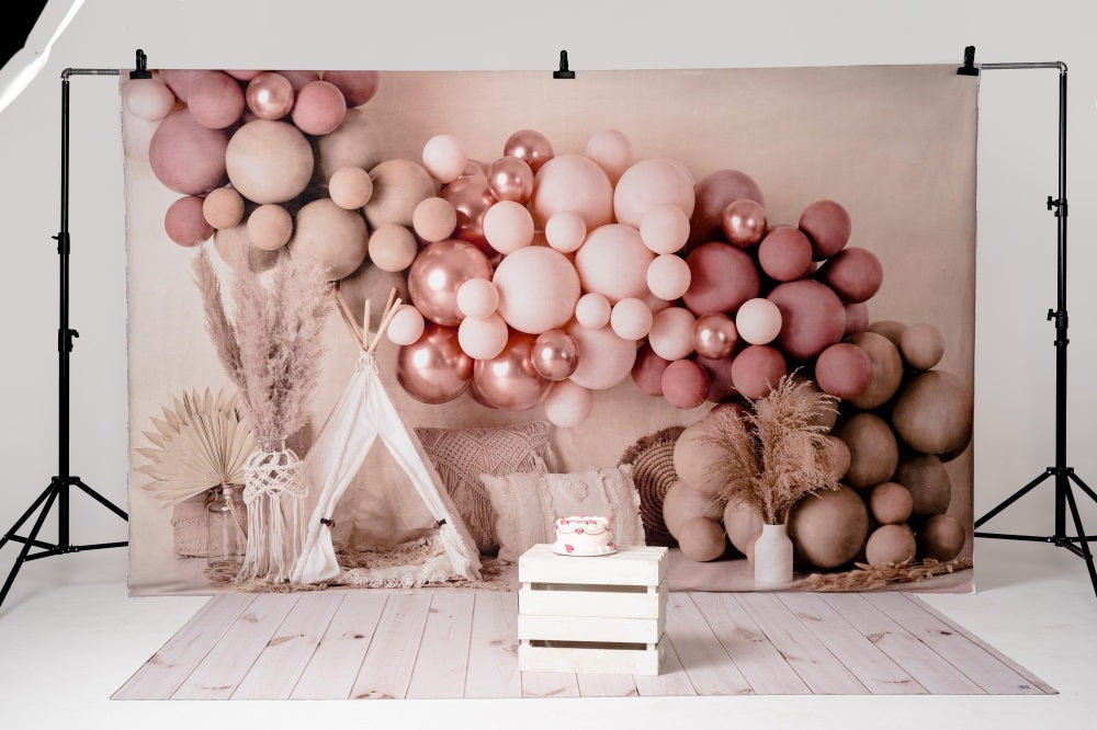 Lightning Deals Kate Boho Balloons Tent Backdrop Designed by Mandy Ringe Photography -UK