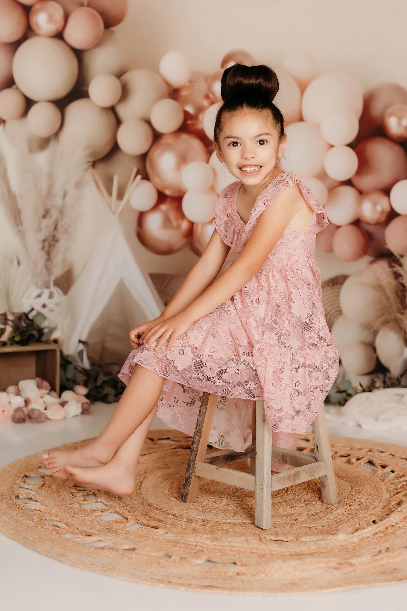 Kate Boho Balloons Tent Spring Fleece Backdrop Designed by Mandy Ringe Photography -UK