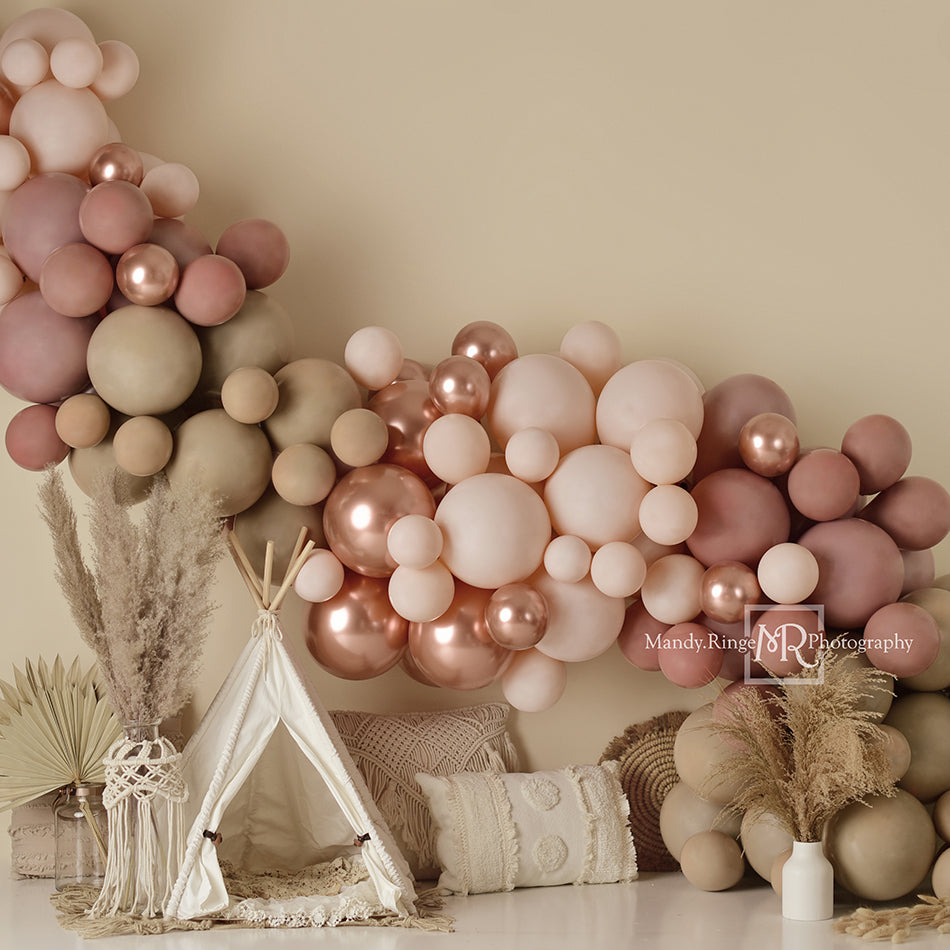 Lightning Deals Kate Boho Balloons Tent Backdrop Designed by Mandy Ringe Photography -UK