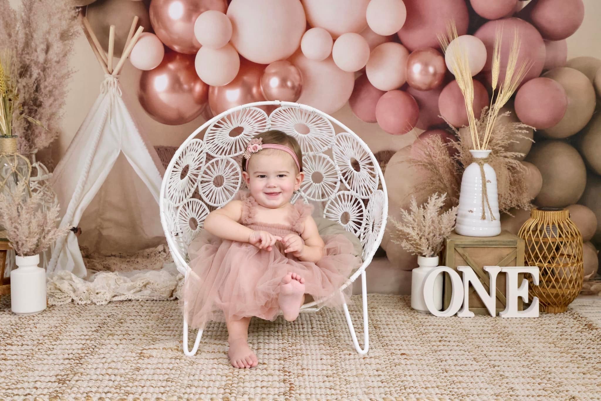 Lightning Deals Kate Boho Balloons Tent Backdrop Designed by Mandy Ringe Photography -UK