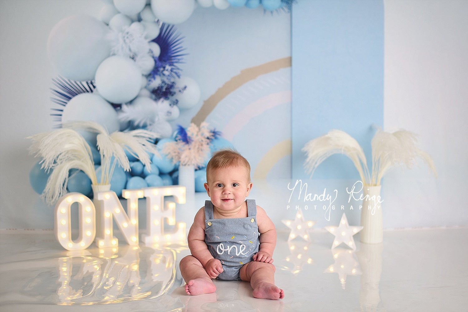 Kate Blue Boho Balloons Backdrop Designed by Uta Mueller Photography -UK