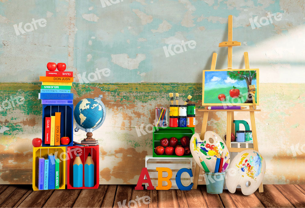 Kate Back to School Artist Retro Backdrop Designed by Emetselch -UK