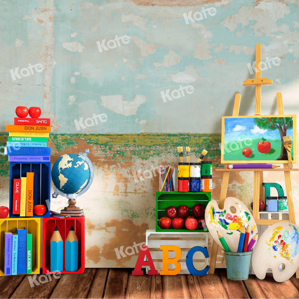 Kate Back to School Artist Retro Backdrop Designed by Emetselch -UK
