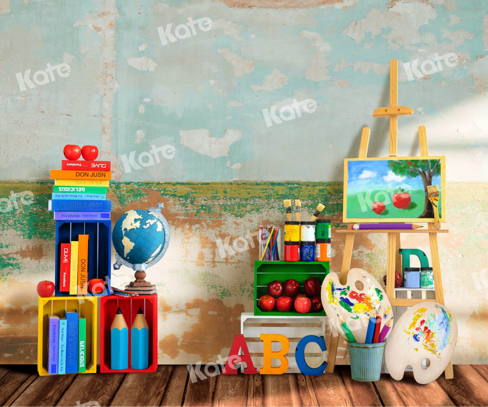 Kate Back to School Artist Retro Backdrop Designed by Emetselch -UK