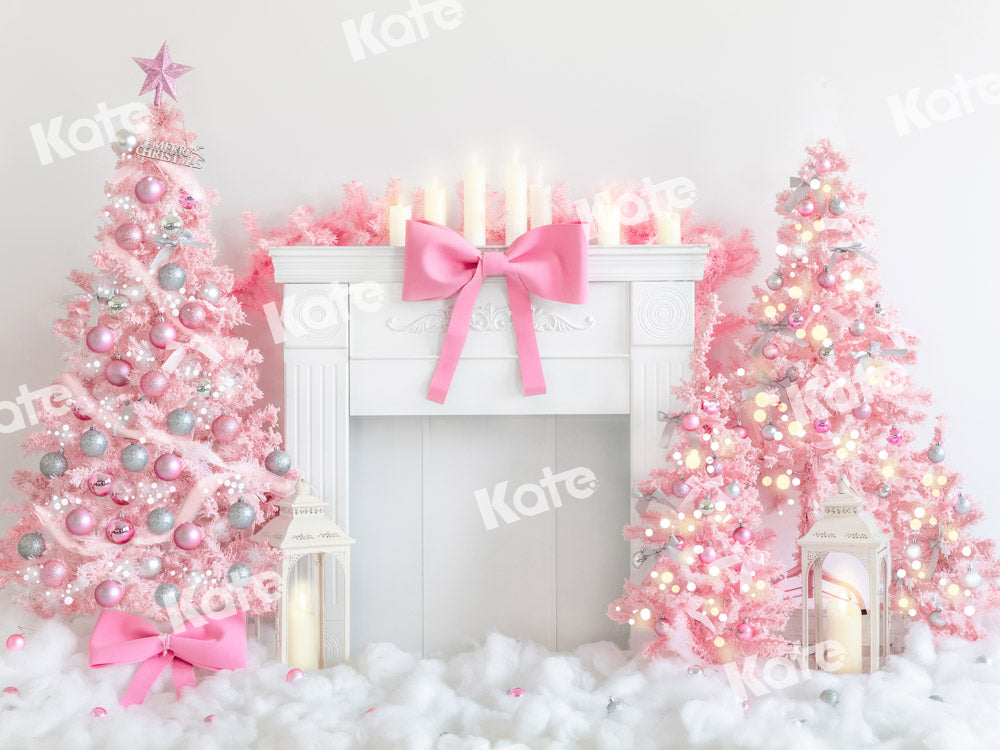 Lightning Deals Kate Christmas Fireplace Pink Tree Princess Backdrop Designed by Emetselch -UK