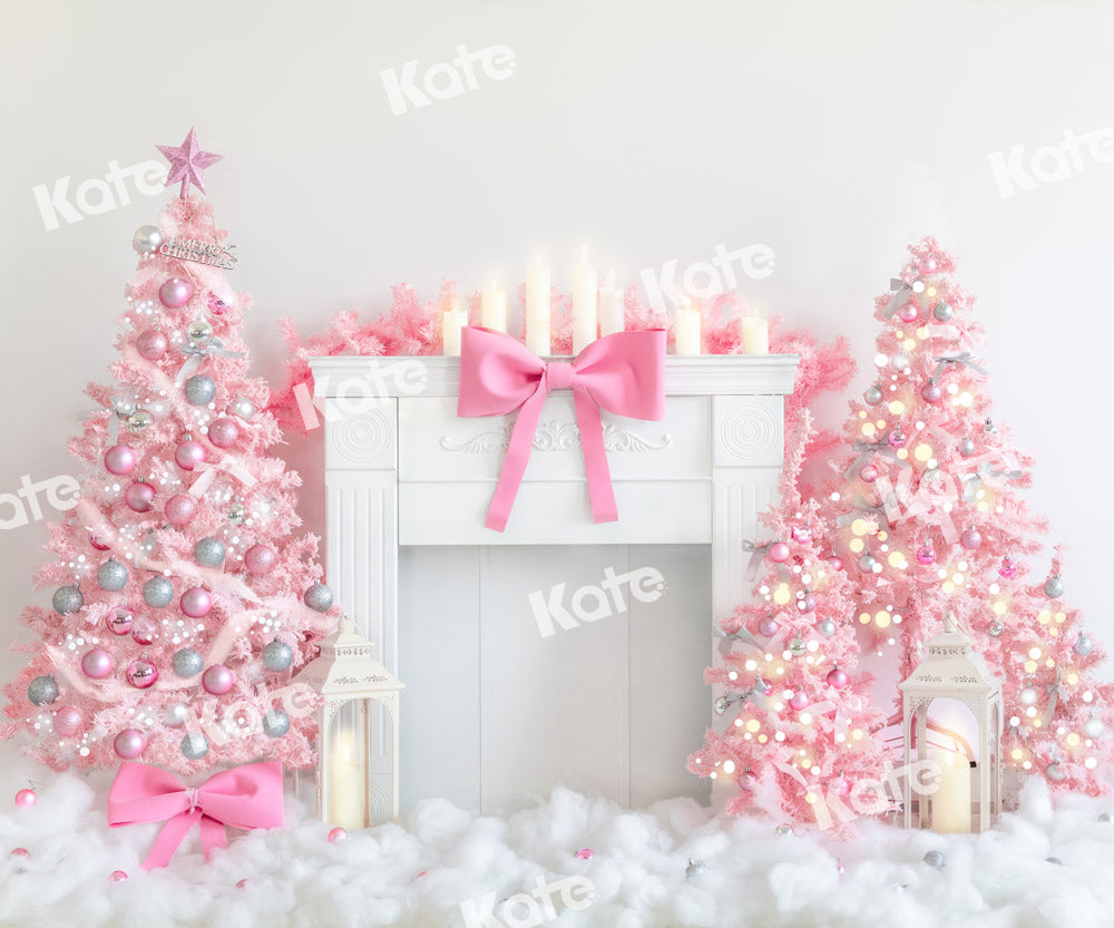 Lightning Deals Kate Christmas Fireplace Pink Tree Princess Backdrop Designed by Emetselch -UK