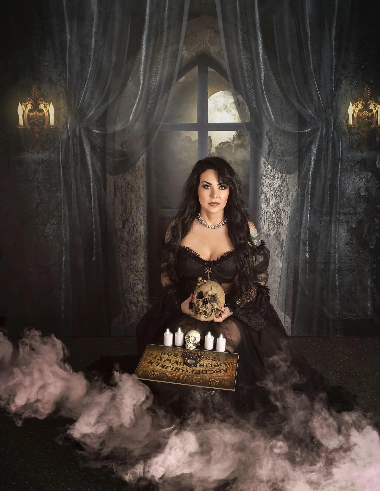 Kate Halloween Castle Night Backdrop Designed by Uta Mueller Photography