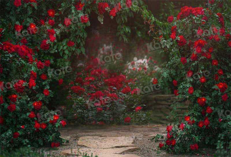 Kate Valentine's Day Backdrop Retro Flower Garden for Photography -UK