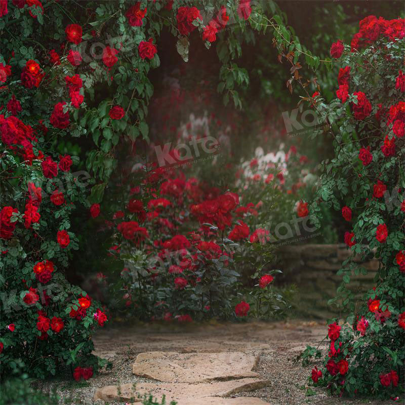 Kate Valentine's Day Backdrop Retro Flower Garden for Photography