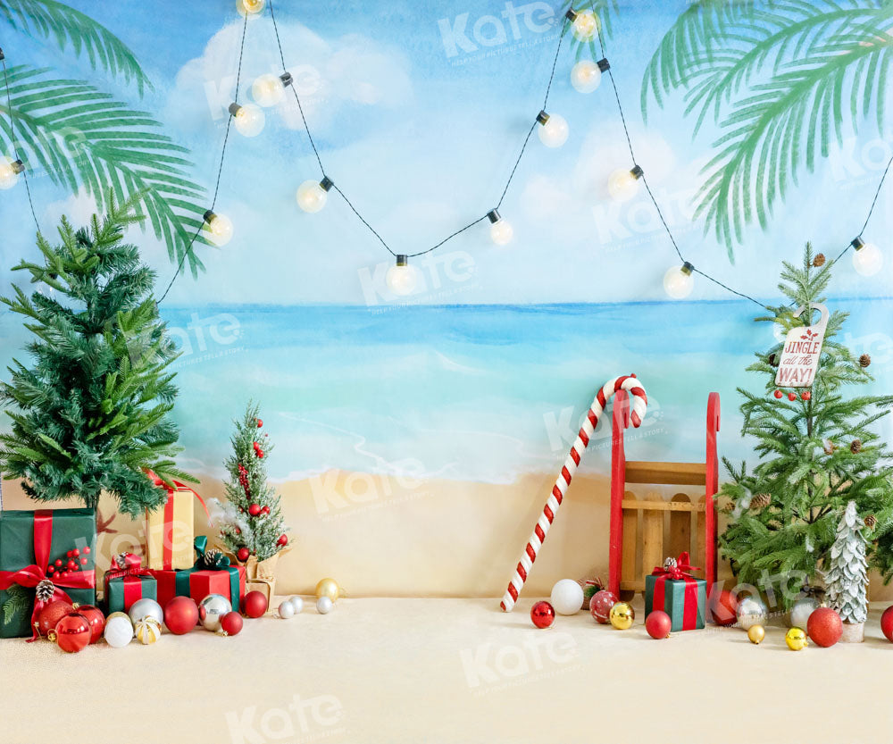 Kate Christmas In Summer Beach Gifts Backdrop Designed by Emetselch -UK