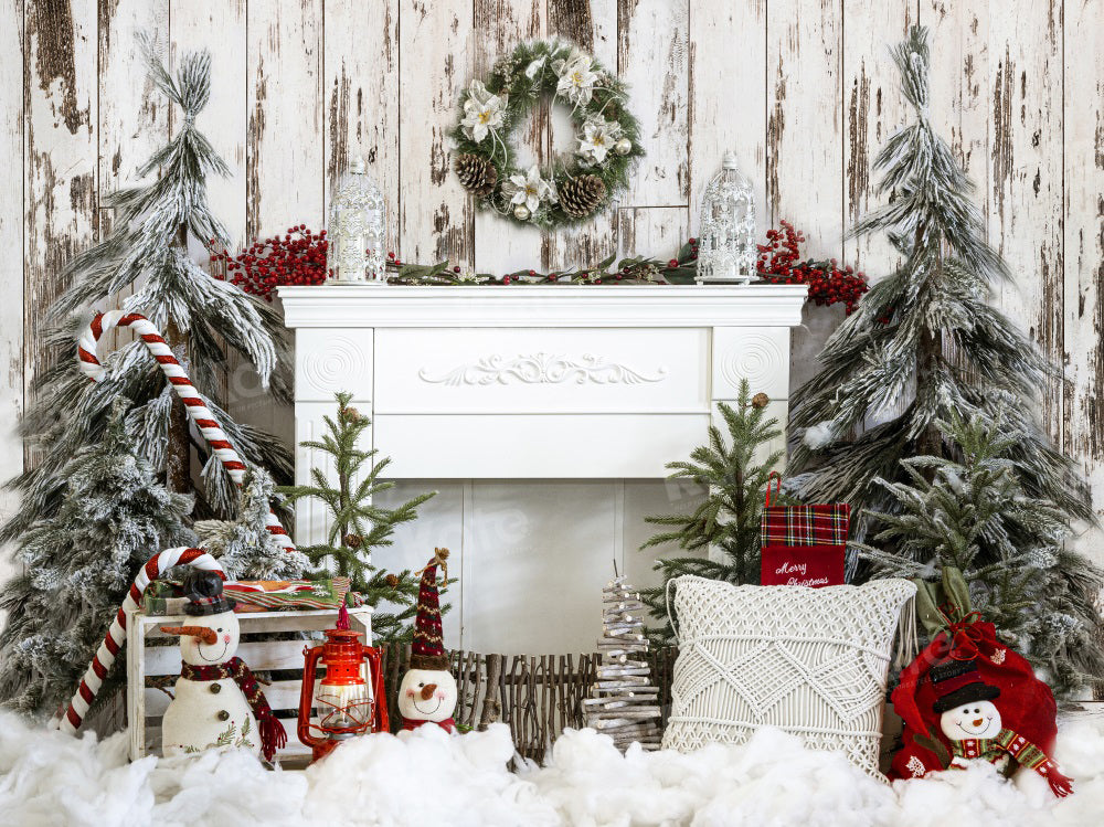 Kate Christmas Fireplace Oak Tree Backdrop for Photography -UK