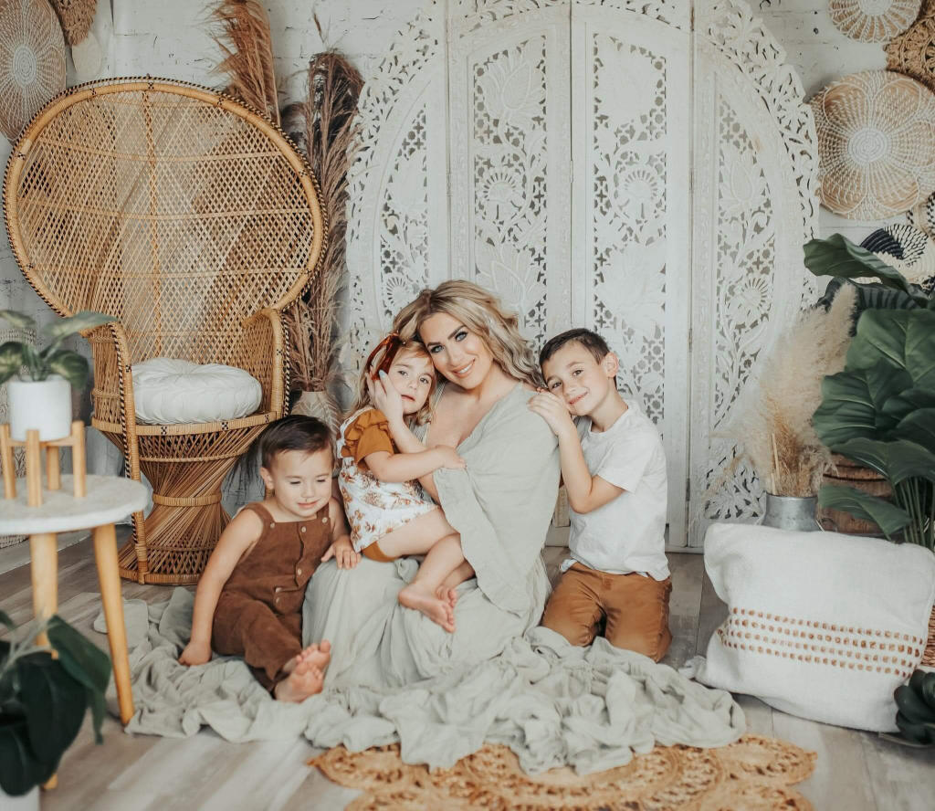 Kate Boho Screen with Pampas Grass Fleece Backdrop Designed by Mandy Ringe Photography