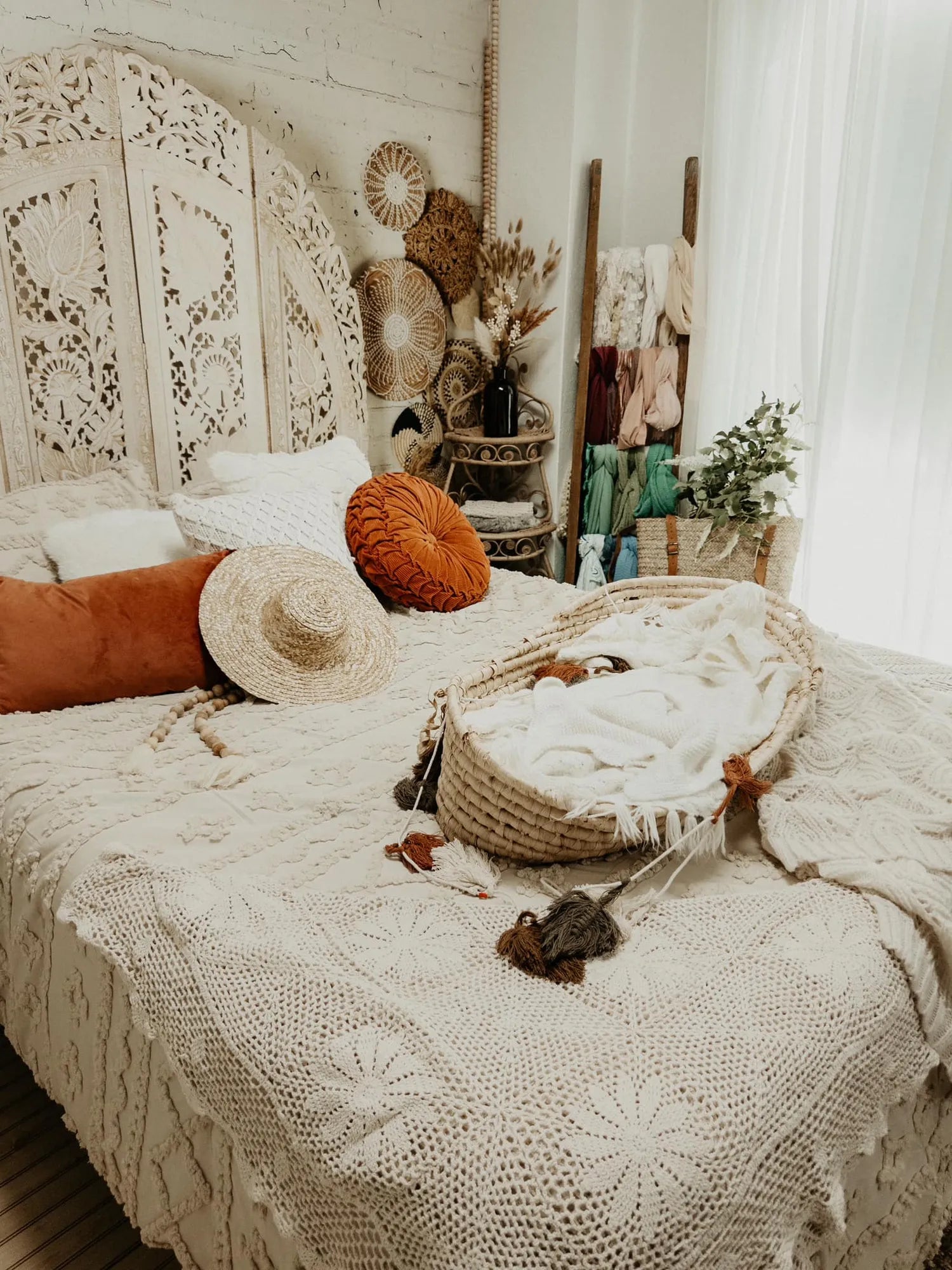 Kate Boho Screen with Pampas Grass Fleece Backdrop Designed by Mandy Ringe Photography