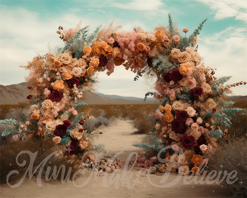 Kate Painterly Boho Fine Art Flower Arch Backdrop Designed by Mini MakeBelieve