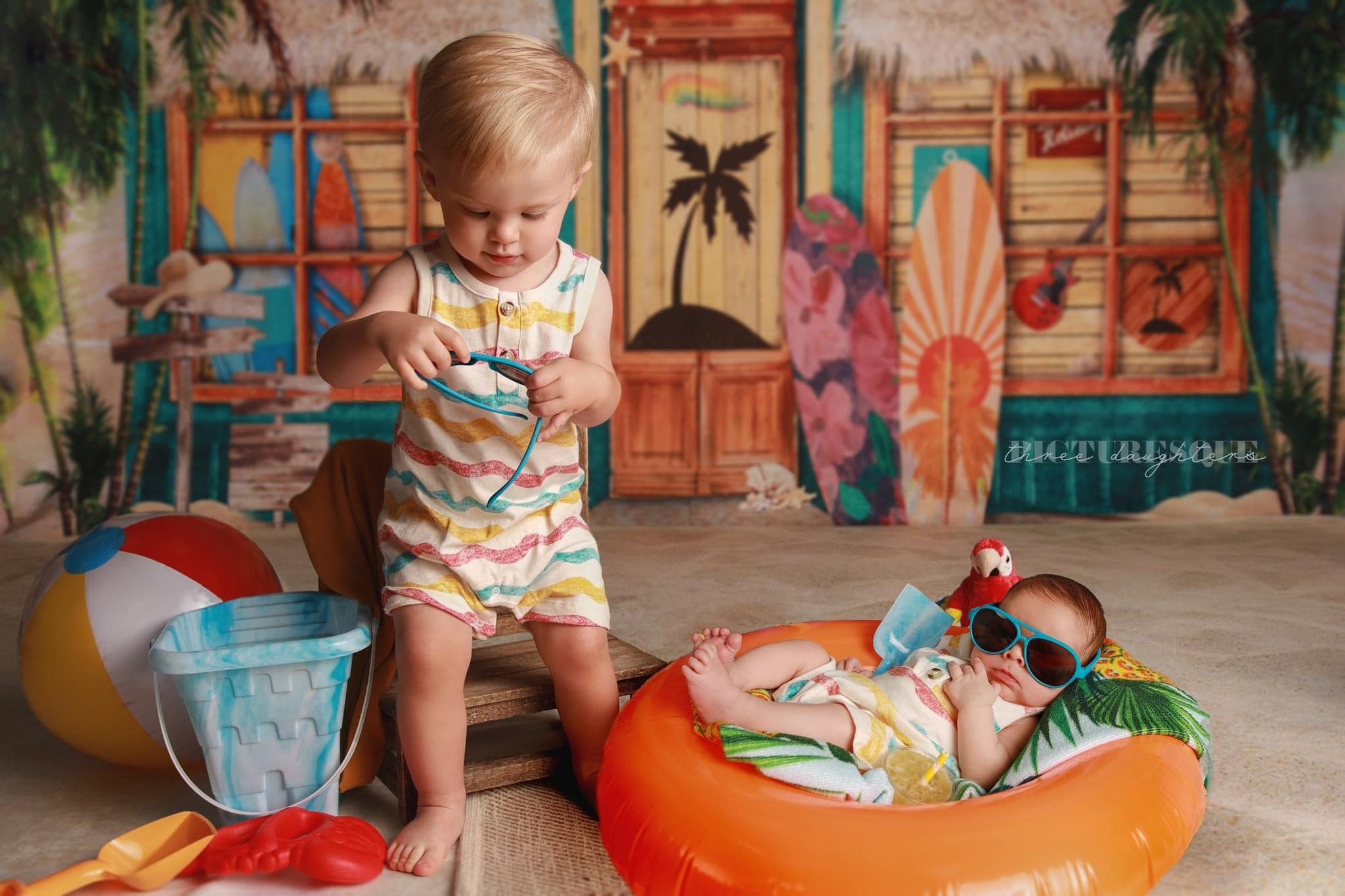 Kate Summer Surf Shop Beach Backdrop for Photography -UK