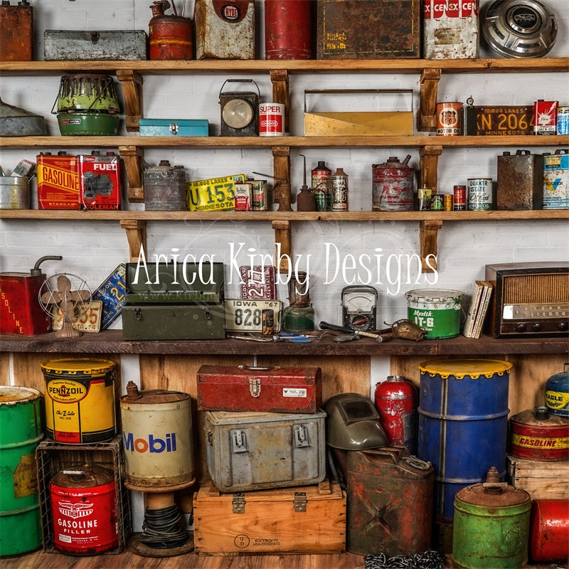 Kate Garage Wall Father's Day Boy Backdrop Designed by Arica Kirby -UK