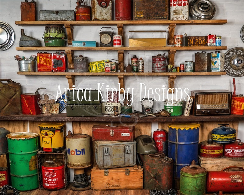 Kate Garage Wall Father's Day Boy Backdrop Designed by Arica Kirby -UK